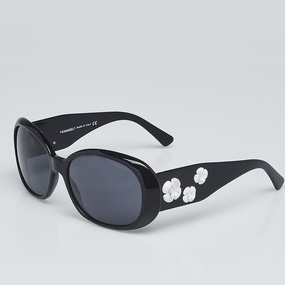 CHANEL Accessories - Chanel Camellia Sunglasses with White Flowers